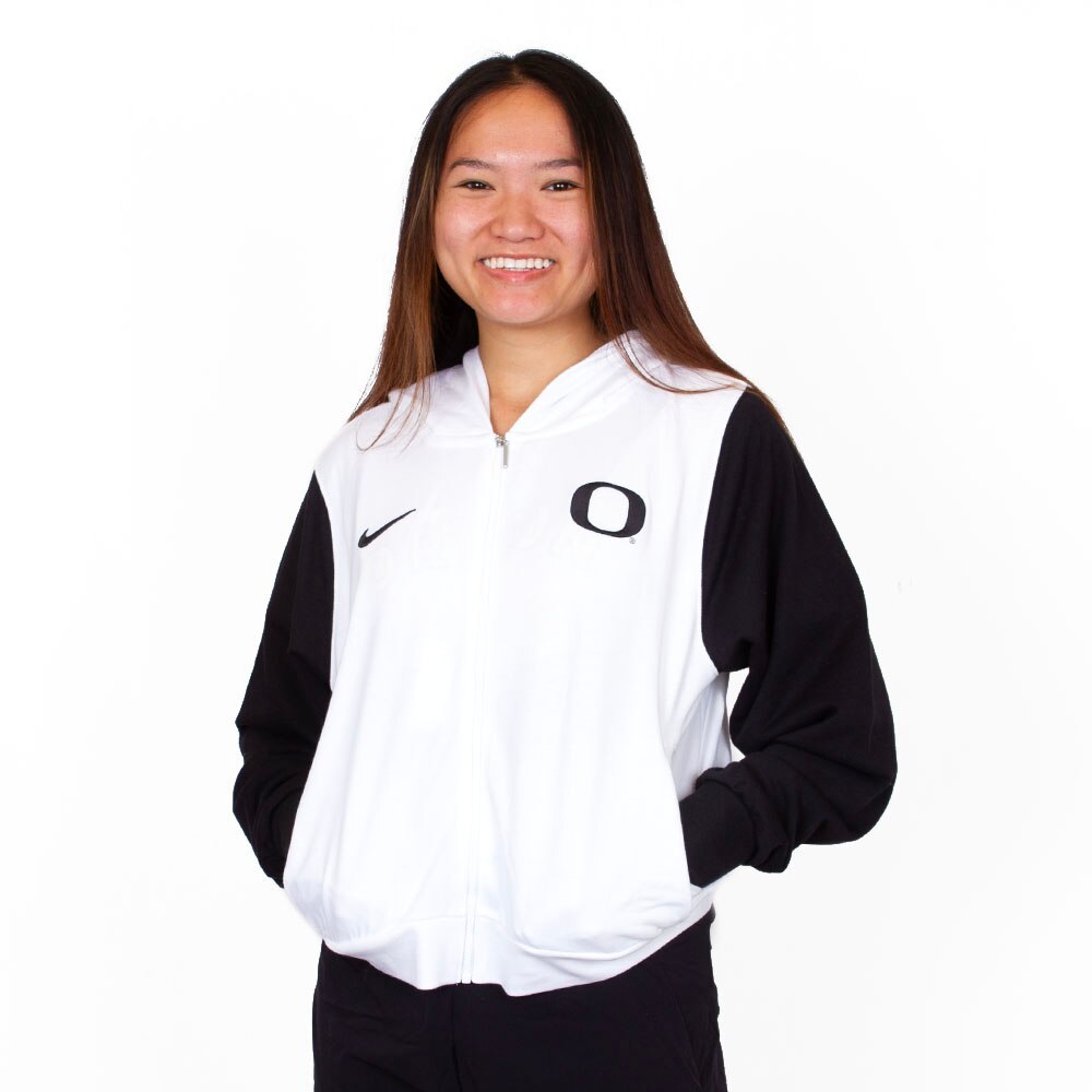 Classic Oregon O, Nike, White, Hoodie, Cotton Blend, Women, Color blocked, Chill, Full Zip, Sweatshirt, 897059